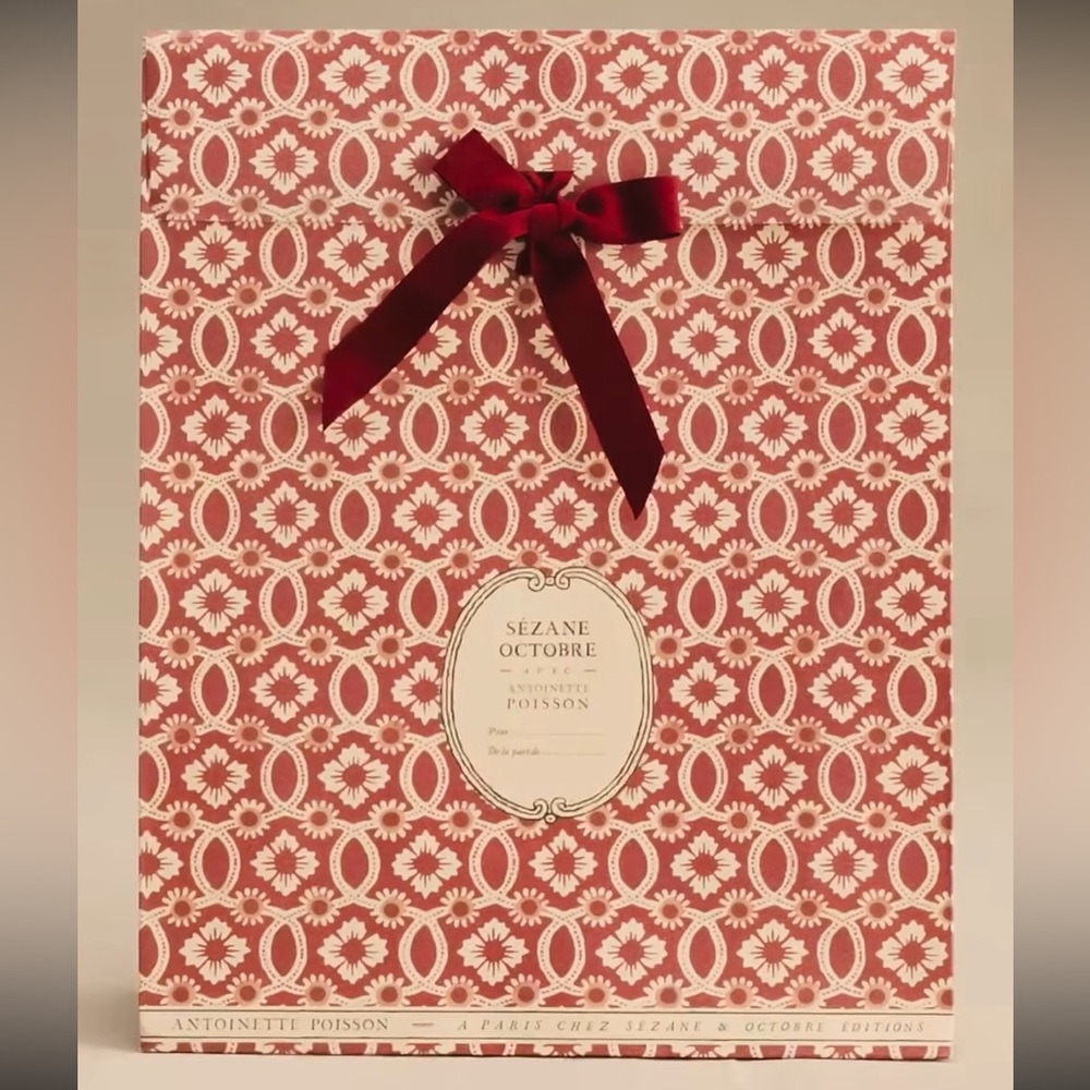 Sezane Gift Bag Large Floral Bow Pouch Holidays Gifting Wrap Christmas Xmas
